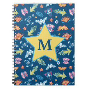 kvinnliga ikoner och fraser Mönster Monogram Anteckningsbok