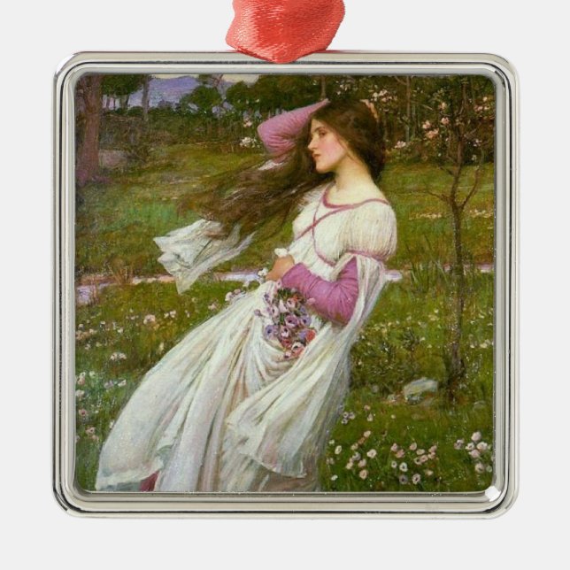 Kvinnliga insamlingsblommor i Vinden Julgransprydnad Metall (Framsidan)