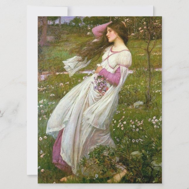 Kvinnliga insamlingsblommor i Vinden Kort (Framsida)