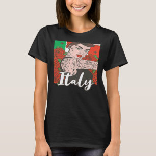 Kvinnliga italienska kvinnans Italien Girl T Shirt
