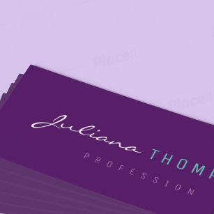 kvinnliga kvinnor med minimalistisk lila mini visitkort