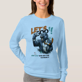 KVINNLIGA LÅT OSS GÅ LEKTIONER LÄR LÅNG ÄRML  T SHIRT