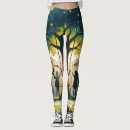 kvinnliga leggisar täckta barns drömmar leggings