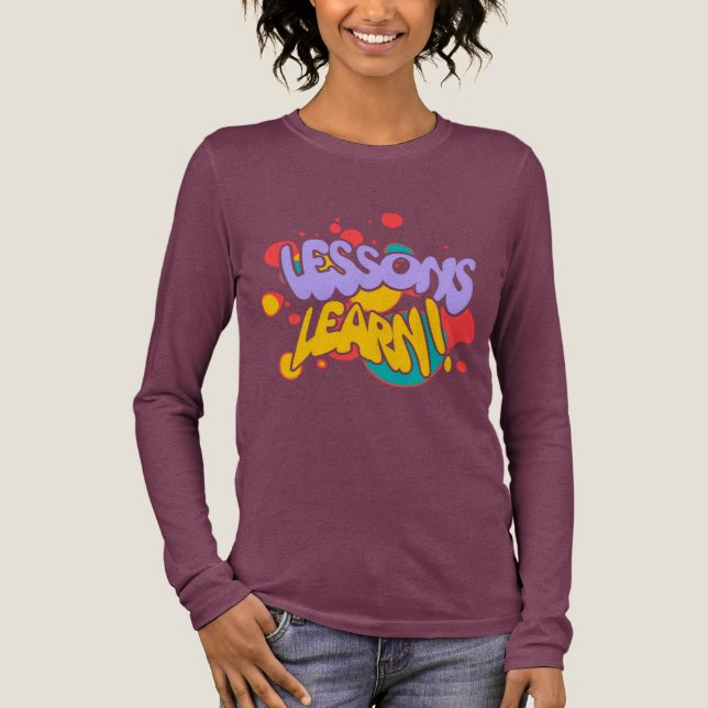 KVINNLIGA MÅLARSPLASH-LÄRDOMAR LÅNG ÄRML  T SHIRT (Framsida)