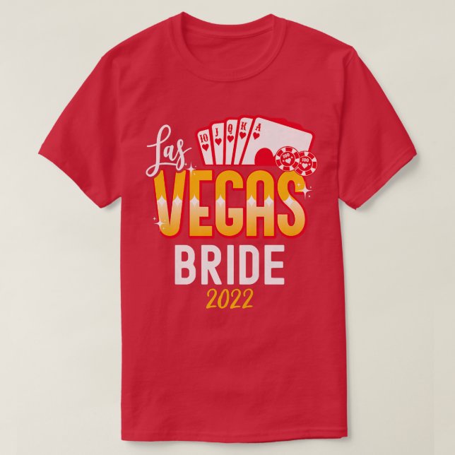 Kvinnliga Matchande Las Vegas 2022 Bröllop Brud oc T Shirt (Design framsida)