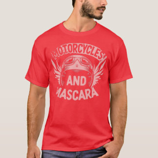 Kvinnliga motorcyklar och Biker 1054 i Mascara T Shirt