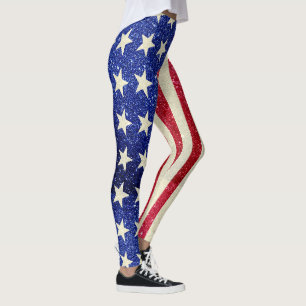 Kvinnliga patriotiska balar, amerikanska Flagga Gl Leggings