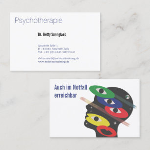 kvinnliga psykologer blåa accenter visitkort