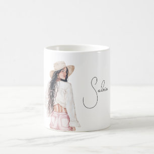 Kvinnliga rosa shorts kaffemugg