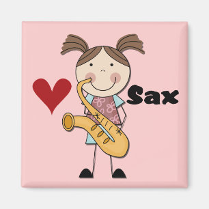 Kvinnliga saxofonspelareTshirts och gåvor Magnet