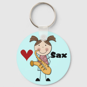 Kvinnliga saxofonspelareTshirts och gåvor Nyckelring