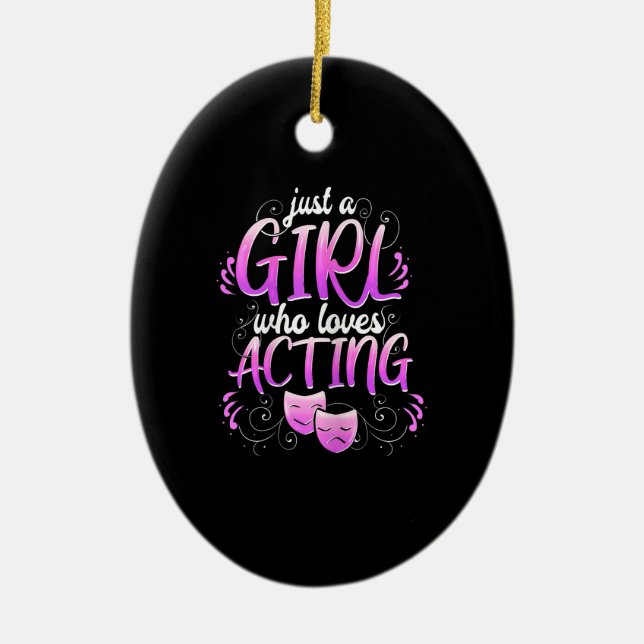 Kvinnliga skådespelerskor som spelar tv-musikal julgransprydnad keramik (Framsidan)