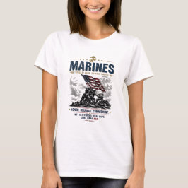 Kvinnliga USMC Marines Smidda Av Mod Amerikansk Fl T Shirt