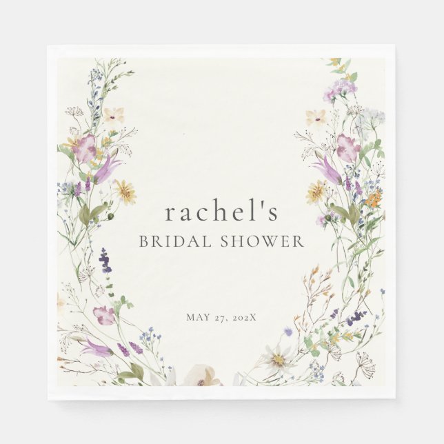 Kvinnliga Vilda Blommor Bröllopsfest Servetter (Framsidan)