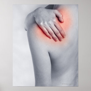 Kvinnligt händerinnehav knuffa och massera poster