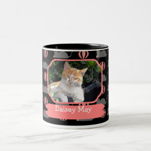 Kvinnligt kattnamn för mus och fotokaffe koppar