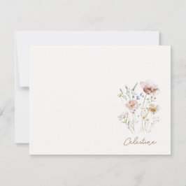 Kvinnligt Mjukt Vildblomma Blommig Namn Anteckningskort