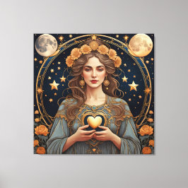kvinnligt passionerat hjärta - tarot canvastryck