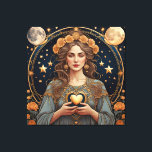 kvinnligt passionerat hjärta - tarot canvastryck<br><div class="desc">tarotdesign av darkmarien</div>