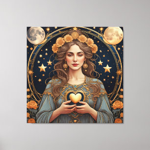 kvinnligt passionerat hjärta - tarot canvastryck