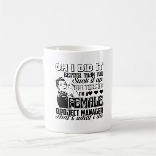 Kvinnligt projektera chefmuggen kaffemugg