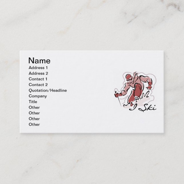 Kvinnligt skidar jag T-skjortor och gåvor Visitkort (Framsida)