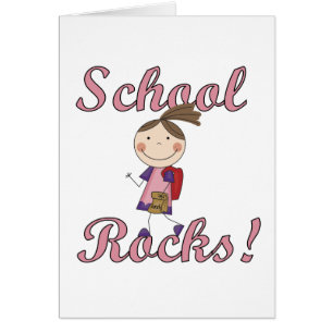 Kvinnligt skola stenTshirts och gåvor Hälsningskort