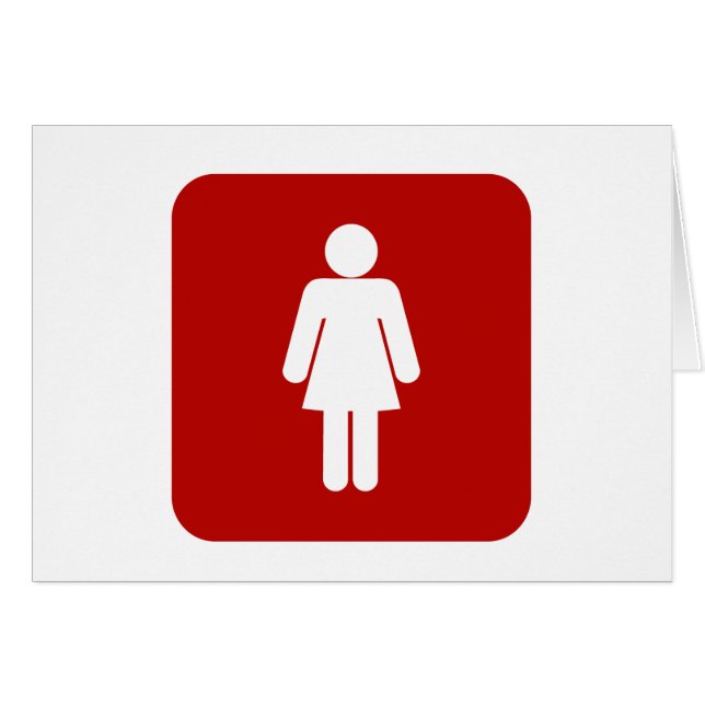 Kvinnligt tecken hälsningskort (Framsidan Horizontal)