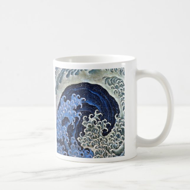 Kvinnligt vinka, Hokusai Kaffemugg (Höger)