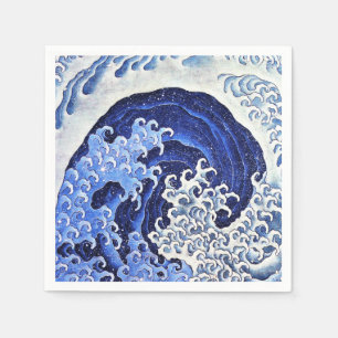 Kvinnligt vinka vid Hokusai Pappersservett