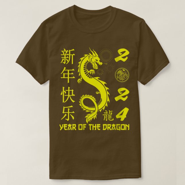 Kvinnoår för Zodiac Kinesisk ny i Dragon 2024 T Shirt (Design framsida)