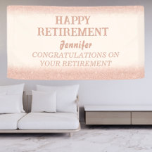 Kvinnobanderoll ro Guld Lycklig Pension