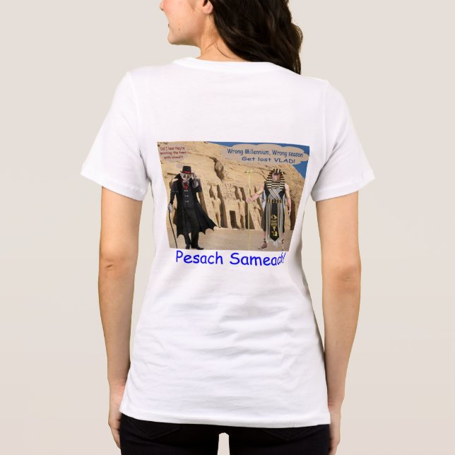 kvinnobella. Lycklig Pesach. loris/apa T Shirt (Baksida)