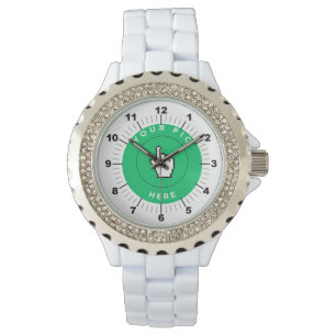 Kvinnobevakning - Personlig - Rhinestone White Armbandsur