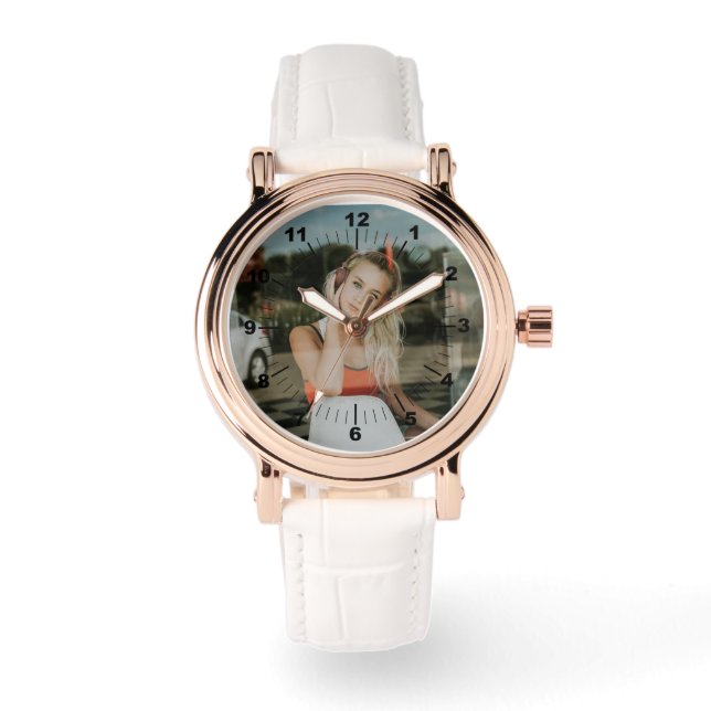 Kvinnobevakning - Personlig - Ro Guld White Armbandsur (Framsida)