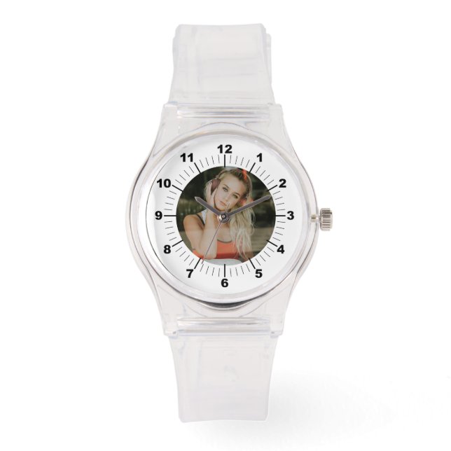 Kvinnobevakning - Personlig Silicone Strap Clear Armbandsur (Framsida)