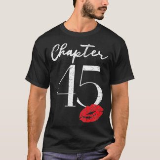Kvinnobidrag för 45-årsdagen av födelsedag för kvi t shirt