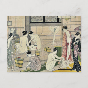 Kvinnobyn av Torii, Kiyonaga Ukiyo-e Vykort