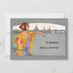 Kvinnocykcykcyklister i resa inbjudningar