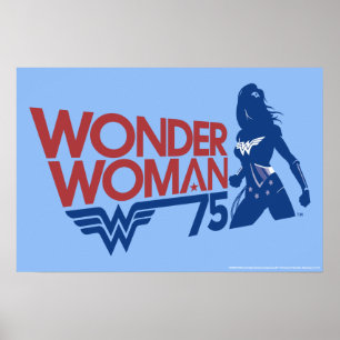 kvinnodagen 75:e, rödblå Logotyp Poster