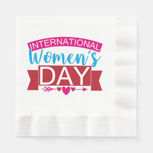 Kvinnodagen i internationell pappersservett (Framsidan)