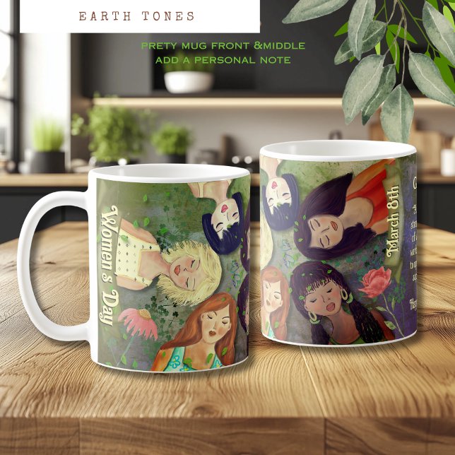 Kvinnodagen i internationell Porträtt Kaffemugg (International Women's Day Woman Portraits Coffee Mug)
