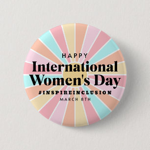 Kvinnodagen i lycklig Internationell   8 mars Knapp