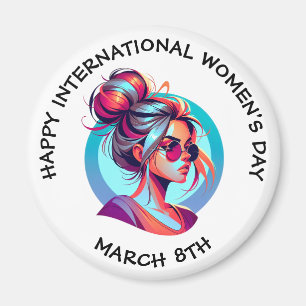 Kvinnodagen i lycklig Internationell   8 mars Magnet