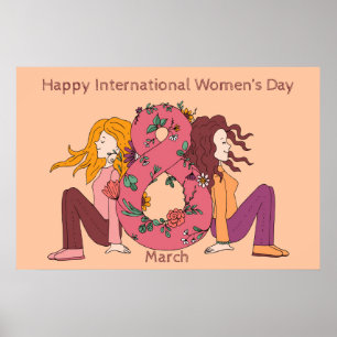 Kvinnodagen i lycklig Internationell (8 mars) Poster