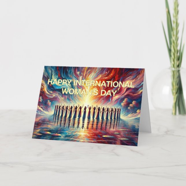 Kvinnodagen i Lycklig Internationell Kort (Framsida)
