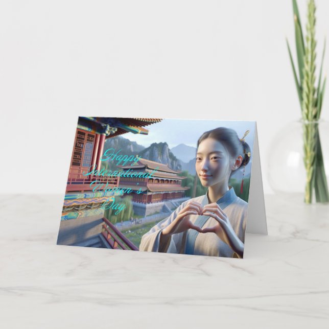 Kvinnodagen i lycklig Internationell Kort (Framsida)