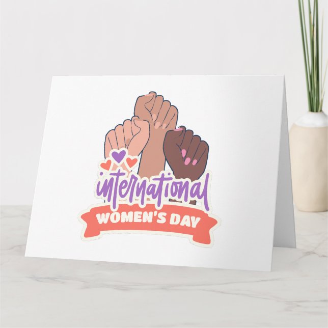 Kvinnodagen i lycklig Internationell Kort (Framsida)