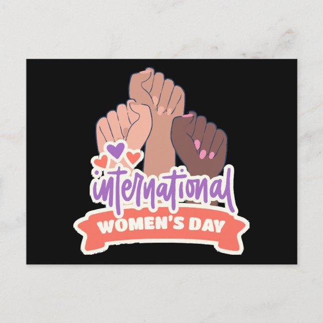 Kvinnodagen i lycklig Internationell Vykort (Framsida)