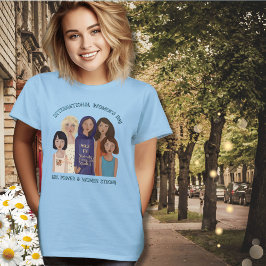 Kvinnodagen | Kvinnliga Porträtt Blå T Shirt
